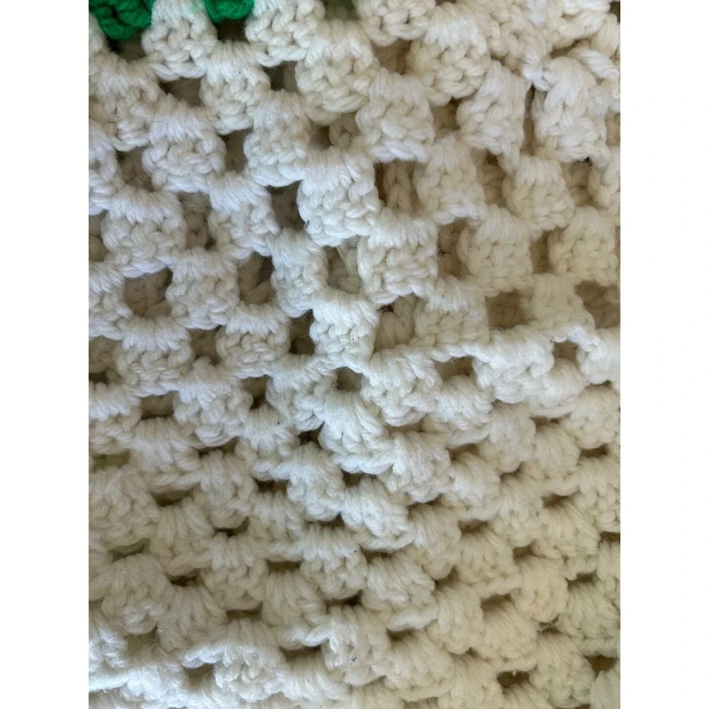 Afghan Granny Square throw blanket Handmade Vtg Design Boho Crochet Home Decor